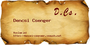 Dencsi Csenger névjegykártya